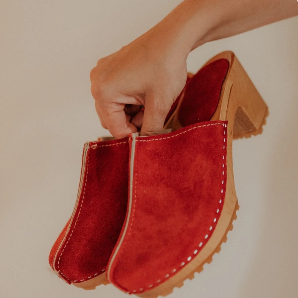 Bresco Nora brown suede clog /mule - new